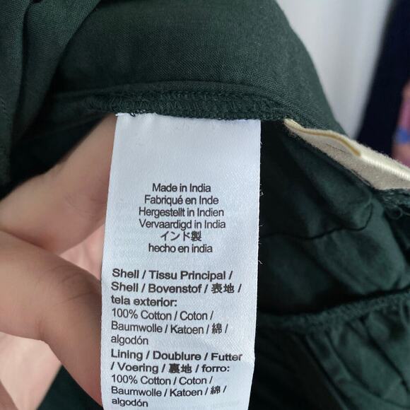 MADEWELL Petite Crinkle Poplin Wrap Mini Dress Dark Palm Green Size Small P PS - Picture 10 of 11